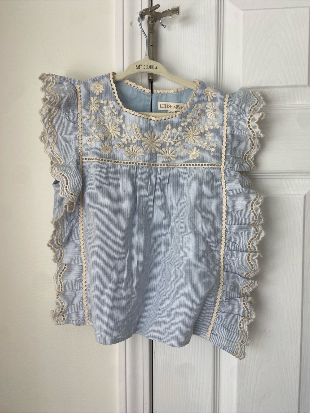 Louise Misha Blue Stripe Mala Blouse size 6